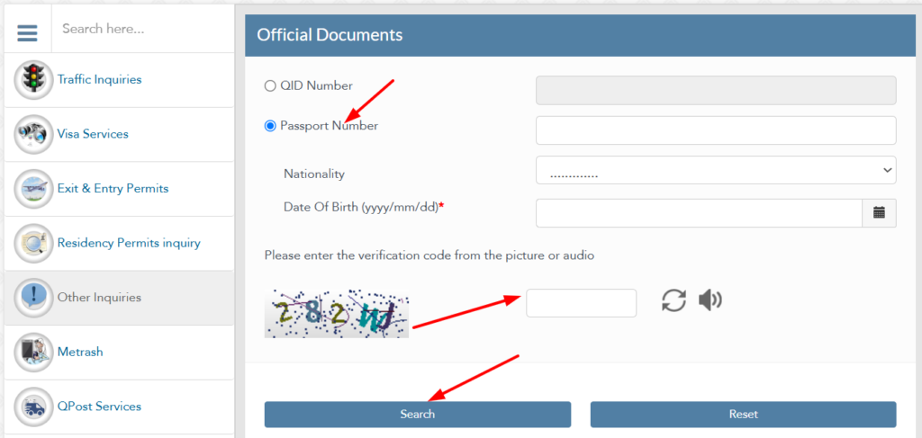 qatar id check by passport number